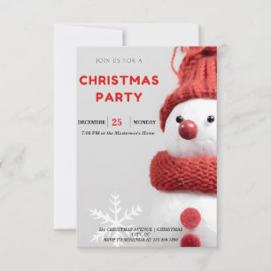 Charming Snowman Christmas Party Invitations