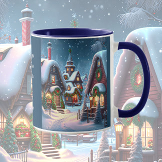 Charming snowy Christmas village, Christmas quote Mug