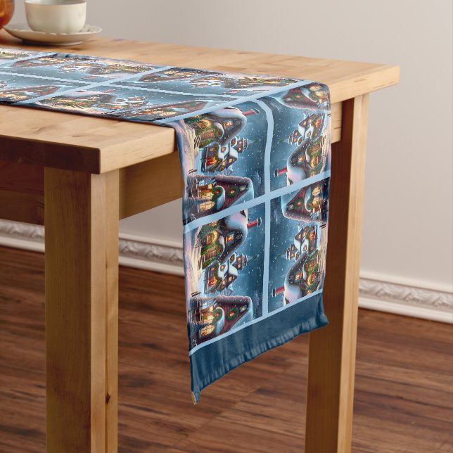 Charming snowy Christmas village  Short Table Runner (In Situ)