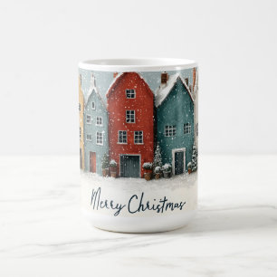 Charming Snowy Village "Merry Christmas" Coffee Mug