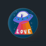 Charming Space Aliens Martians UFO Cute LOVE 3 Cm Round Badge<br><div class="desc">Hope you like thisfun  design. Add your own text to the front. Check my shop for more matching items like stickers,  mugs,  cards,  wrapping paper as well as other  patterns. Thanks for shopping with me! if you'd like something custom let me know!</div>