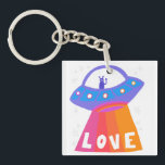 Charming Space Aliens Martians UFO Cute LOVE Key Ring<br><div class="desc">Hope you like thisfun  design. Add your own text to the front. Check my shop for more matching items like stickers,  mugs,  cards,  wrapping paper,  shirts,  towels,  as well as other patterns. Thanks for shopping with me! if you'd like something custom let me know!</div>