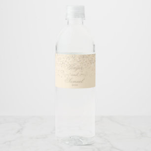Charming Sparkling Wine Glitter Water Bottle Label