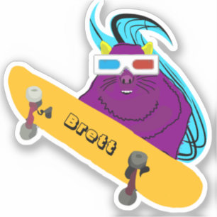 Charming Squirrel Humourous Skateboard Decal