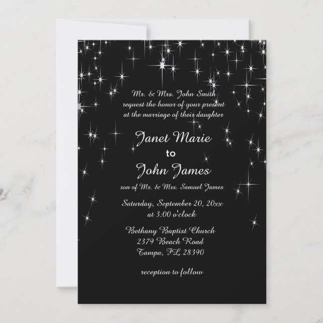 Charming Star Struck Wedding | DIY Colour Invitation (Front)