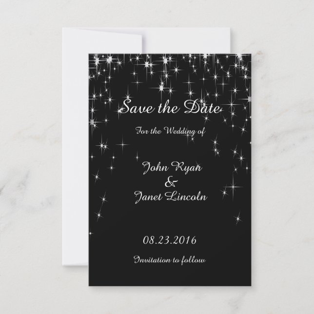 Charming Star Struck Wedding | DIY Colour Save The Date (Front)