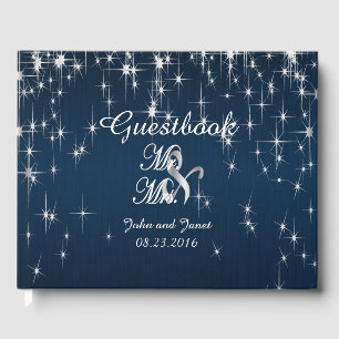 Charming Star Struck Wedding Guest Book