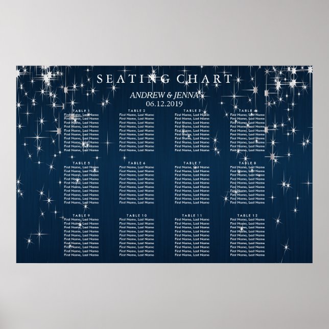 Charming Star Struck Wedding - Seating Chart (Front)