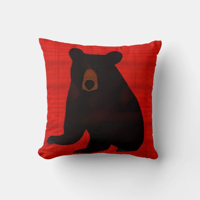 Charming Story Book Black Bear Cub Cushion (Front)