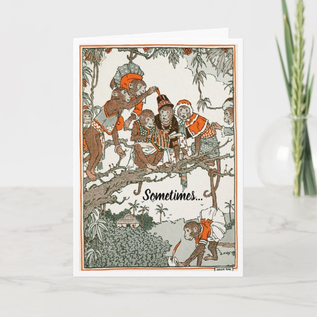 Charming Storybook Monkeys Encouragement Card (Front)