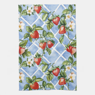 Charming Strawberry & Leaf Pattern – Vintage (2) Tea Towel