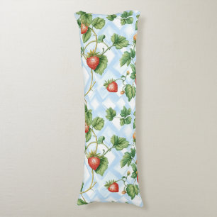 Charming Strawberry & Leaf Pattern – Vintage Body Cushion