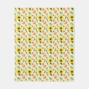 Charming Summer Meadow Floral pattern blanket