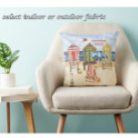 Charming Summertime Shore Beach Monogram  Cushion<br><div class="desc">Enjoy this fun and colourful beach scene -- relax and be there whenever you wish. Your choice of cotton, polyester or outdoor materials. Just add your monogram to the beach bag or delete and you can decide to change "summer days" to your own personal theme. Any design questions or special...</div>