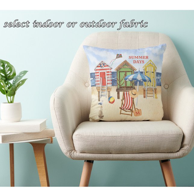 Charming Summertime Shore Beach Monogram  Cushion (Creator Uploaded)