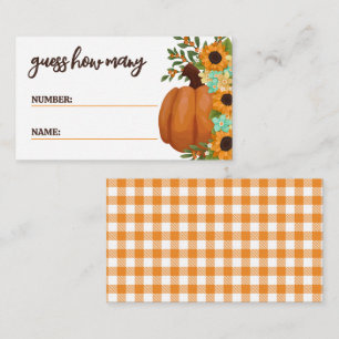 Charming Sunflowers Guess Amount Baby Shower Game Enclosure Card