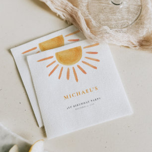 Charming Sunshine Birthday Paper Napkin Any Age
