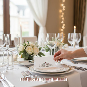 Charming Swan Pair Wedding Place Cards