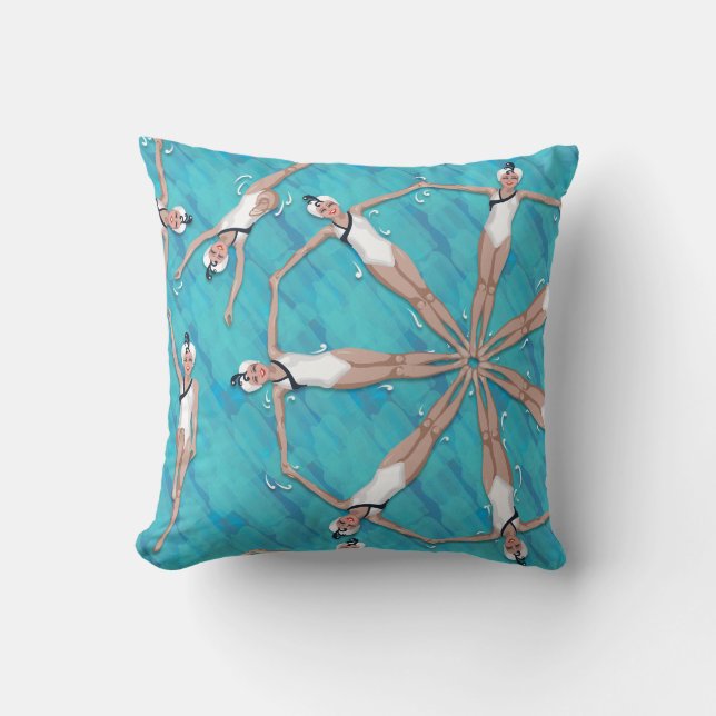Charming Sychronized Swimming Pattern Cushion (Front)
