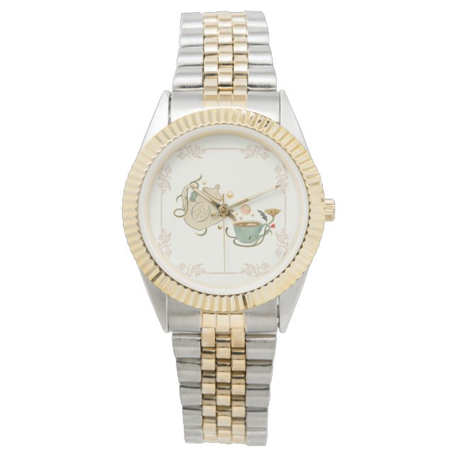 Charming Tea Scene with Bubbles Watch (Front)