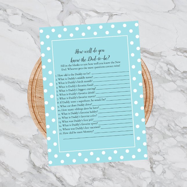 Charming Teal Bow Who Knows Dad Best Game Invitation (Creator Uploaded)