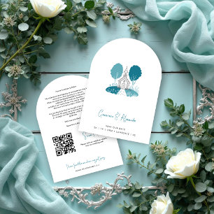 Charming Teal Church Design Christian Wedding Save The Date