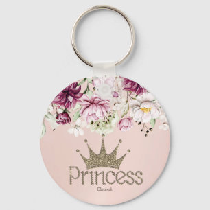 Charming Tiara, Princess,Floral Keychain