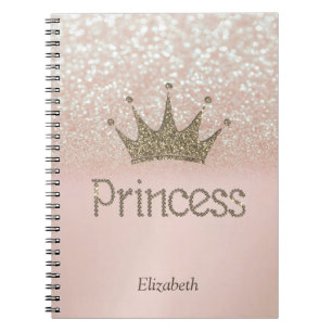 Charming Tiara, Princess, Glitter Bokeh  Notebook