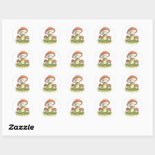 Charming Toad Under Mushroom Classic Round Sticker