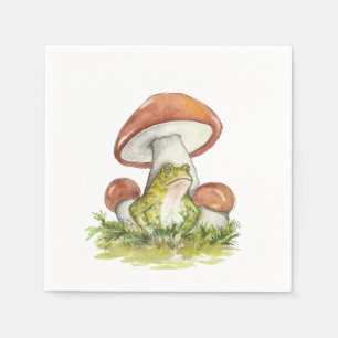 Charming Toad Under Mushroom Napkin