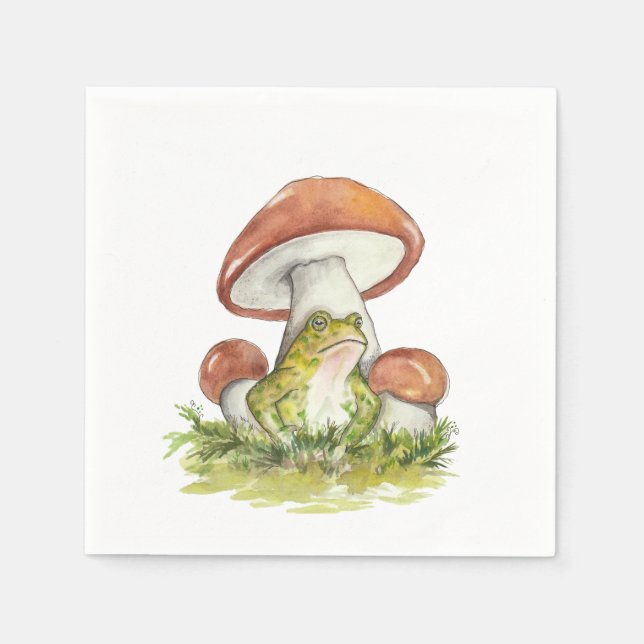 Charming Toad Under Mushroom Napkin (Front)