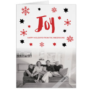 Charming Trendy Joy Red Holiday Photo