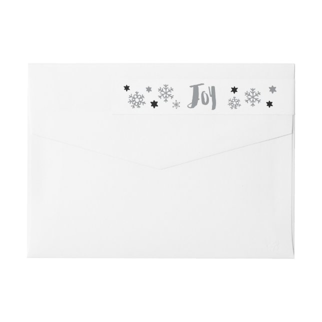 Charming Trendy Joy Silver Holiday Wrap Around Label (Back)