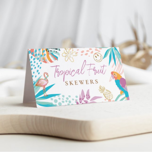 Charming Tropical Party Food Labels (Creator Uploaded)