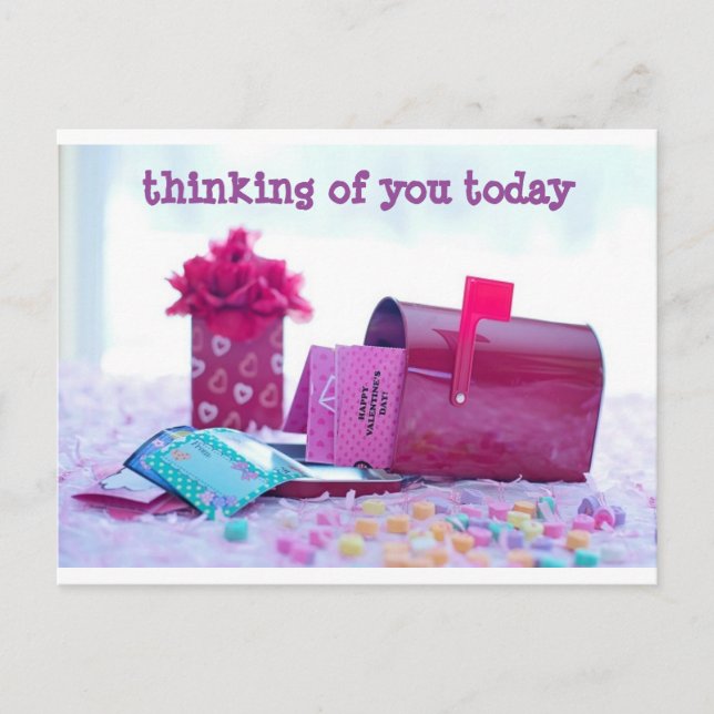 Charming Valentines Day Mailbox Postcard (Front)