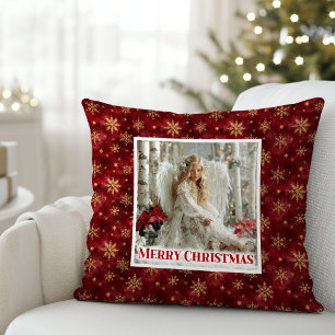 Charming Victorian Angel Red and Gold Gift Pillow