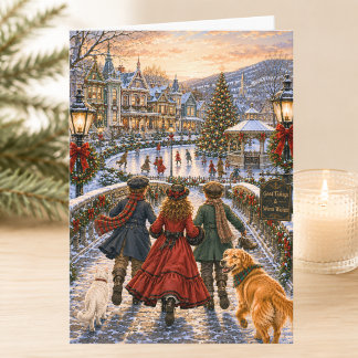 Charming Victorian Holiday Merry Christmas Card
