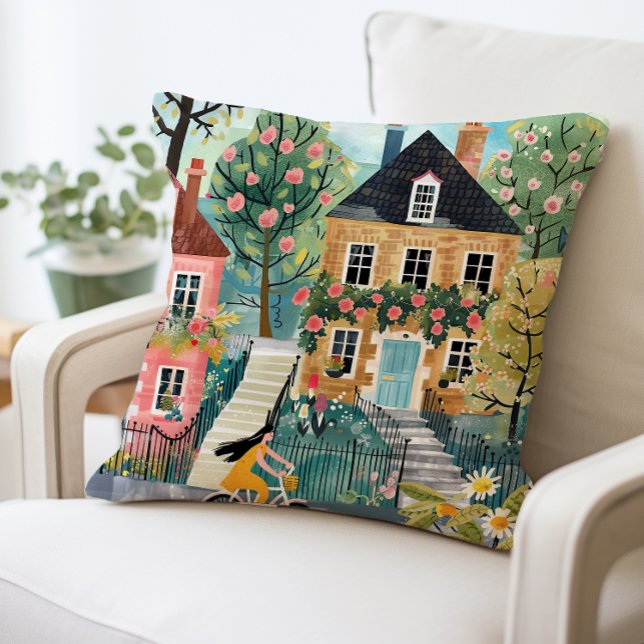Charming Village Pillow, Cosy Countryside Cushion (Creator Uploaded)