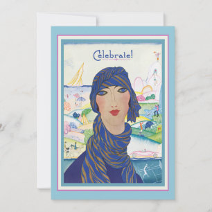 Charming Vintage Art Deco Woman Party Invitation