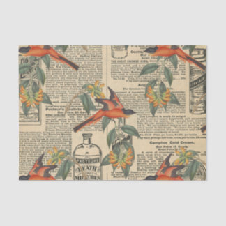 Charming Vintage Bird Decoupage Tissue Paper