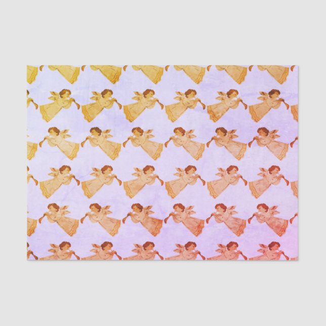 CHARMING VINTAGE CHRISTMAS ANGELS TISSUE PAPER (Front)