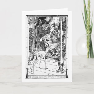 Charming Vintage Gazelle and Sultan Illustration Card