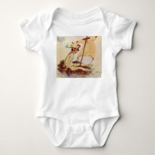 Charming Vintage Peter Pan on nest raft Baby Bodysuit