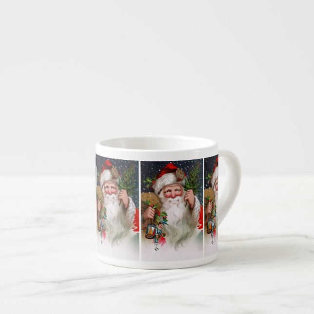 Charming Vintage Santa Claus Espresso Cup (Front Right)