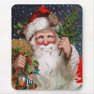 Charming Vintage Santa Claus Mouse Pad