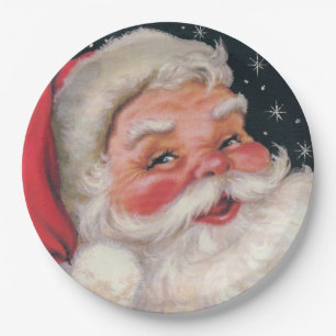 Charming Vintage Santa Claus Paper Plate