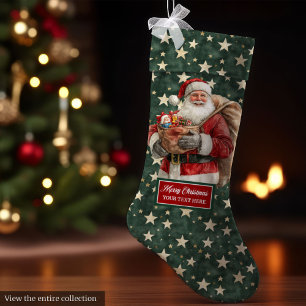 Charming Vintage Santa Stocking Personalized