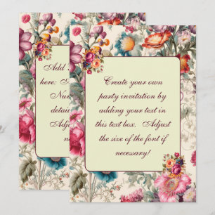 Charming Vintage Summer Floral Invitation Template
