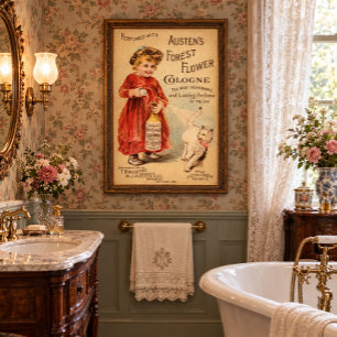 Charming Vintage Victorian Era Perfume Ad Poster