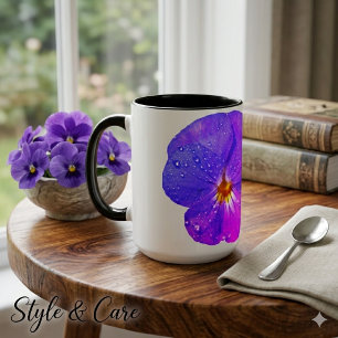 Charming Viola Flower Two Tone Coffee Mug Style